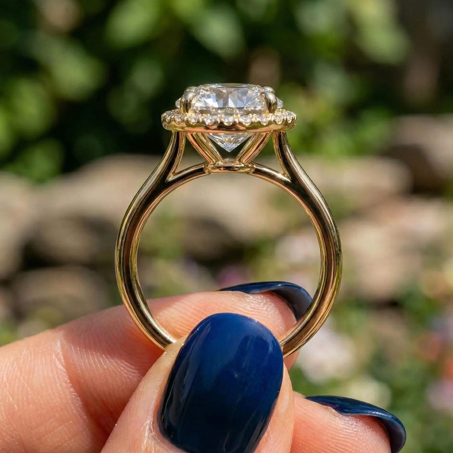 The Halo Crown Halo™ | 4 Carat Pink Lab Grown Diamond Halo Engagement Ring in 14K Yellow Gold | IGI Certified | Future Jewelry Certified | Limited Edition 1 of 34