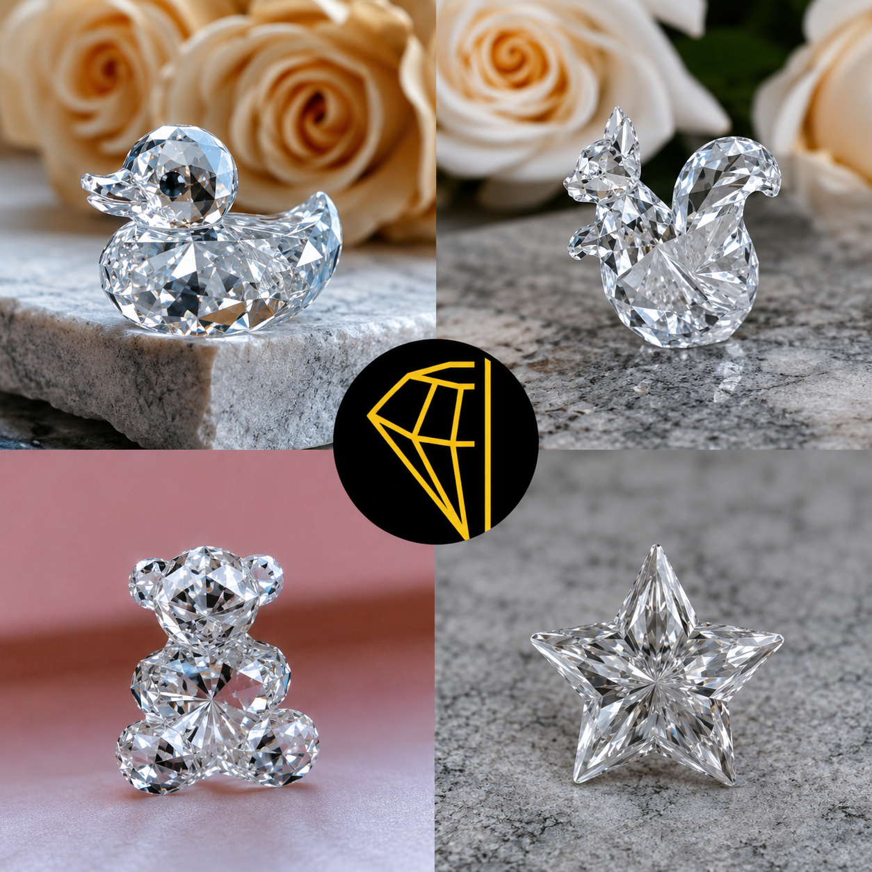 Custom Laser Diamond Cut - Available in any Shape in White or Yellow Gold for Bracelets, Necklaces, Earrings or Rings