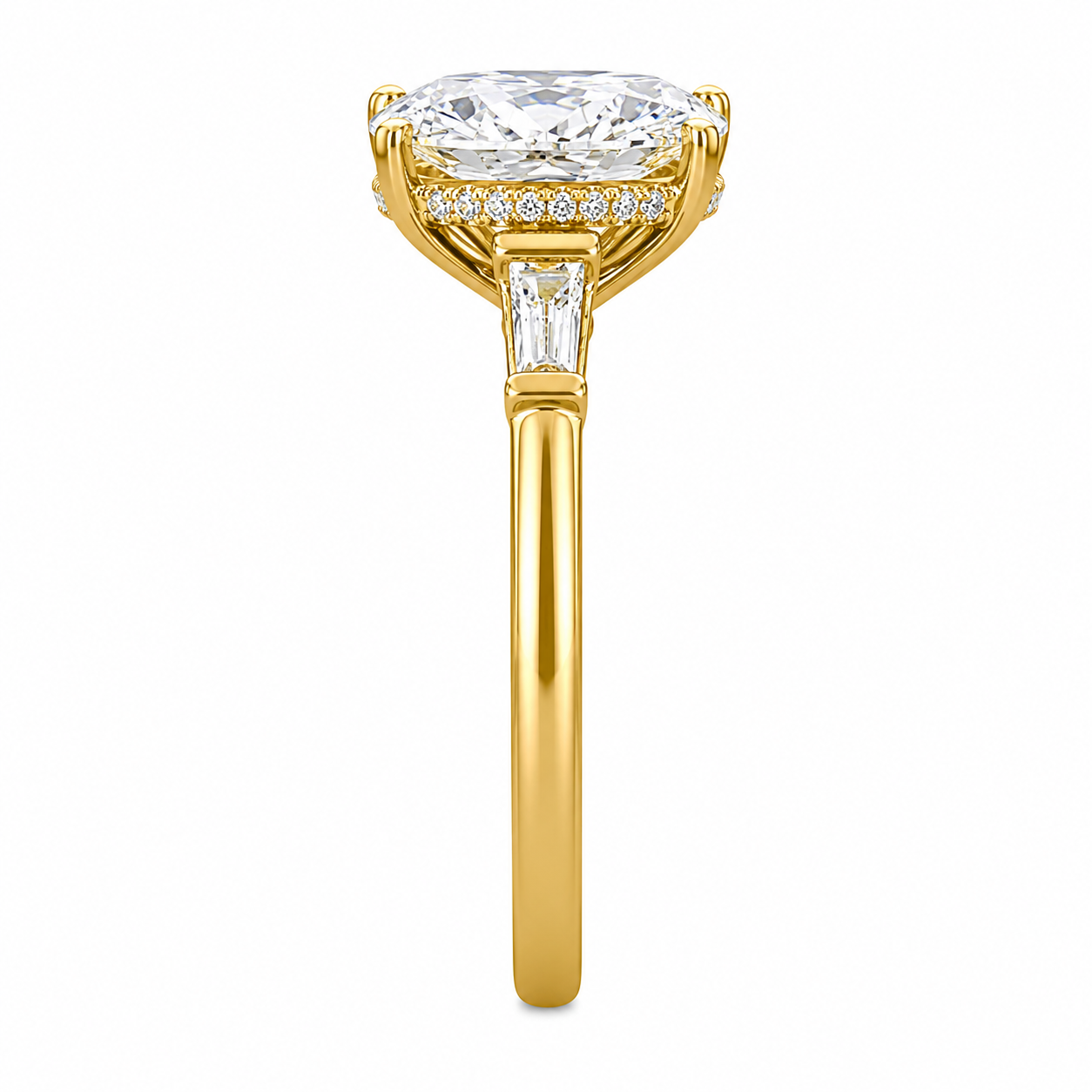 3 carat Cushion Cut Lab Grown Diamond Engagement Ring in Platinum