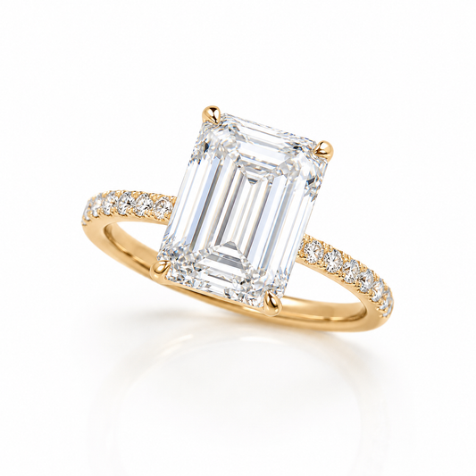 The Emerald Prestige™ Collection | 4 Carat Emerald Cut Lab Grown Diamond Ring