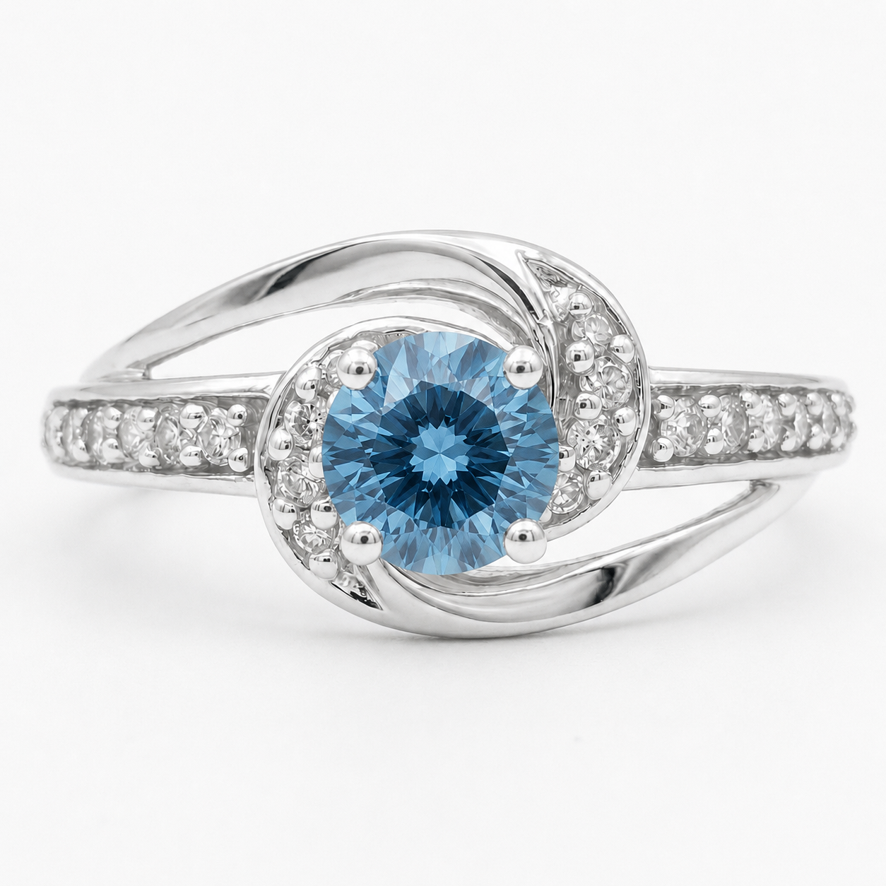 Limited Edition 3 Carat Blue Lab Grown Diamond Ring in 10K White Gold | IGI Certified | Future Jewelry Certified™ | 1 of 6 Ever Made