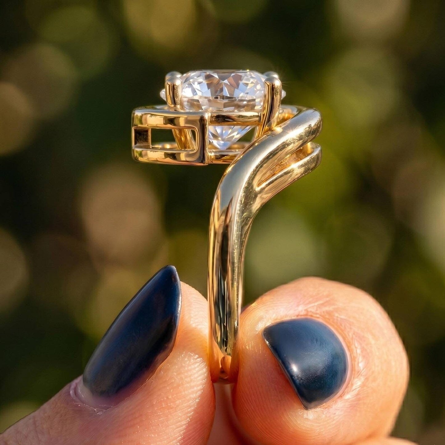 The Eternal Orbit™ | 4 Carat Round Lab Grown Diamond Engagement Ring in 14K Yellow Gold | IGI Certified | Future Jewelry Certified | Limited Edition