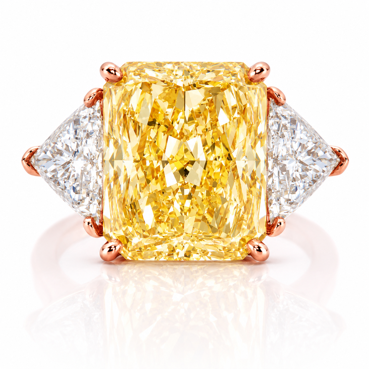 The Imperial Canary™ | 10 Carat Total Weight Fancy Yellow Lab Grown Diamond Engagement Ring | 8 Carat Center | 14K Rose Gold | IGI Certified | Limited Edition 1 of 34