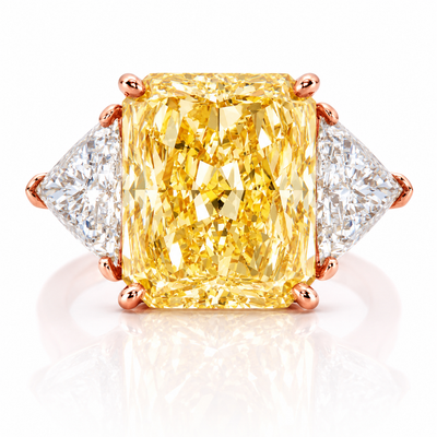 The Imperial Canary, 10 Carat Fancy Yellow Lab Grown Diamond Ring, 14K Rose Gold, IGI Certified