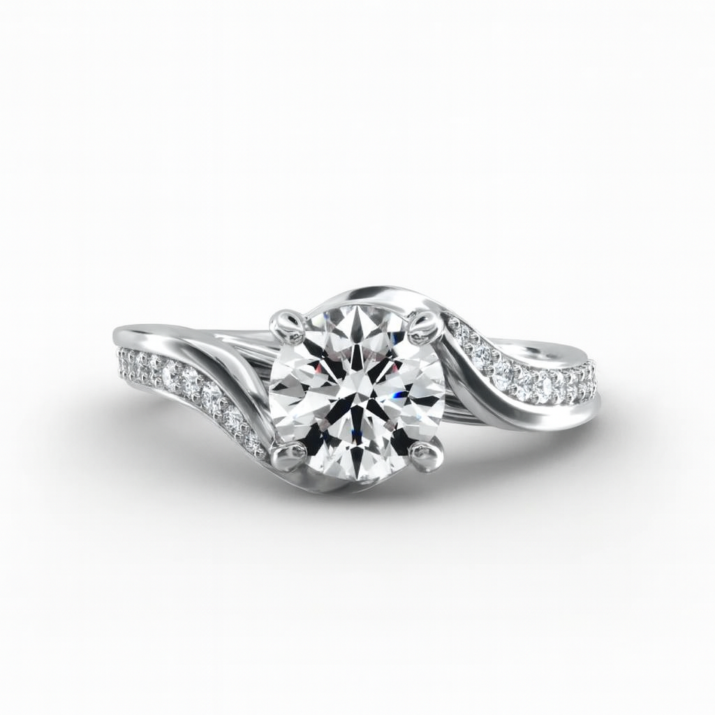 1.30 Carat Lab Grown Diamond Ring in 18k Yellow Gold