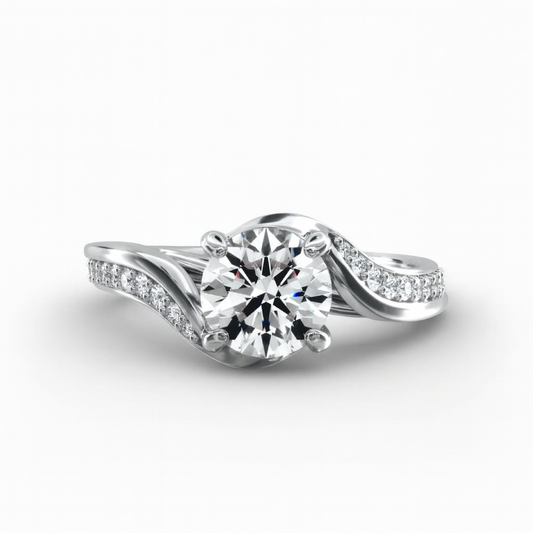 1.30 Carat Lab Grown Diamond Ring in 18k Yellow Gold