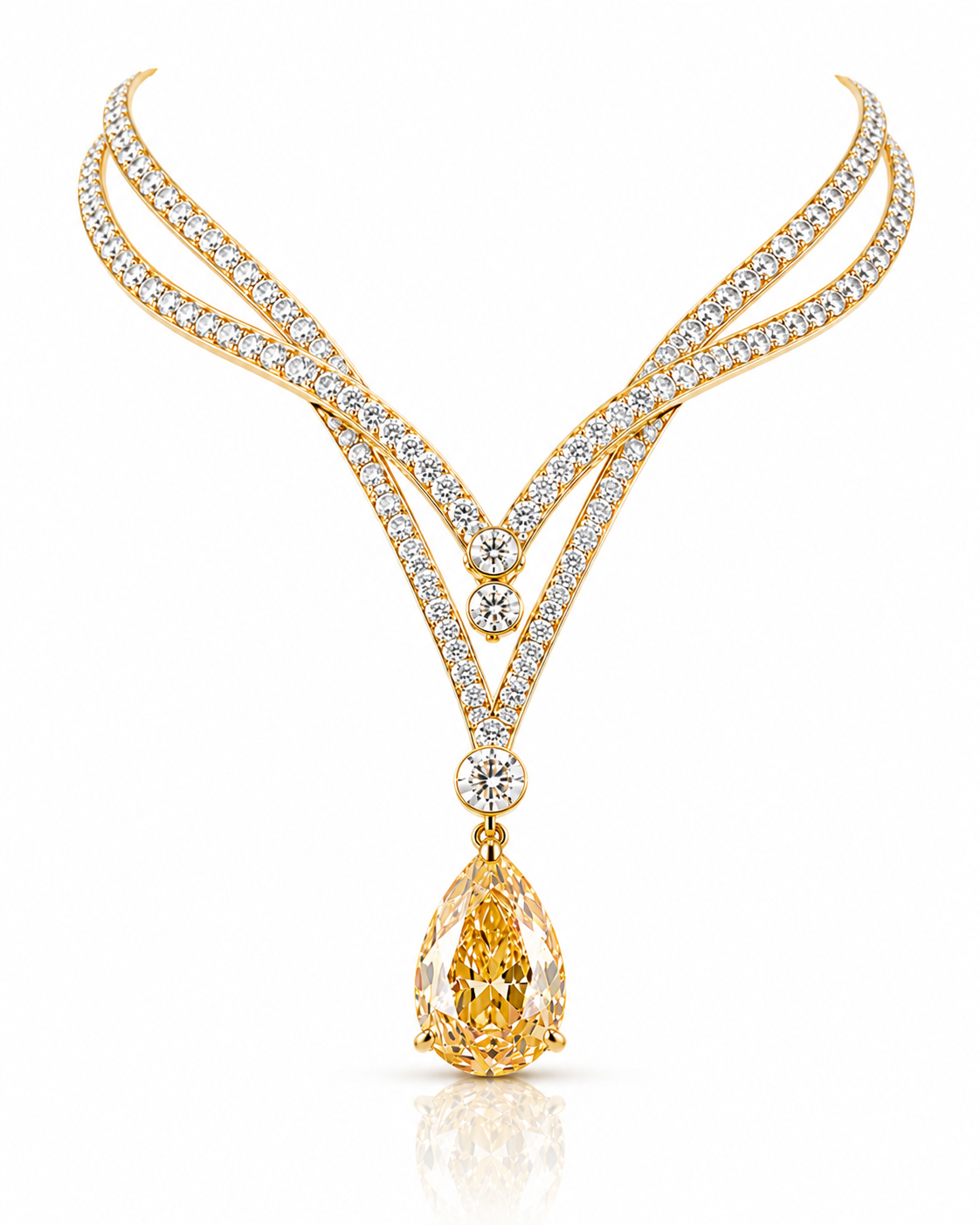 The Seraphina Eclipse LG Diamond Necklace. Pearl Yellow LG Diamond Pendant Necklace in 14k Gold. 1 of 18 Ever Made