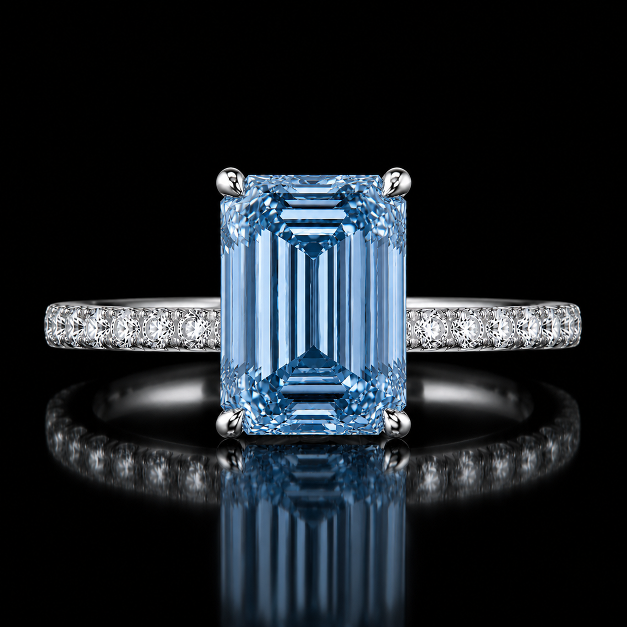 The Emerald Prestige™ Collection | 4 Carat Emerald Cut Lab Grown Diamond Ring