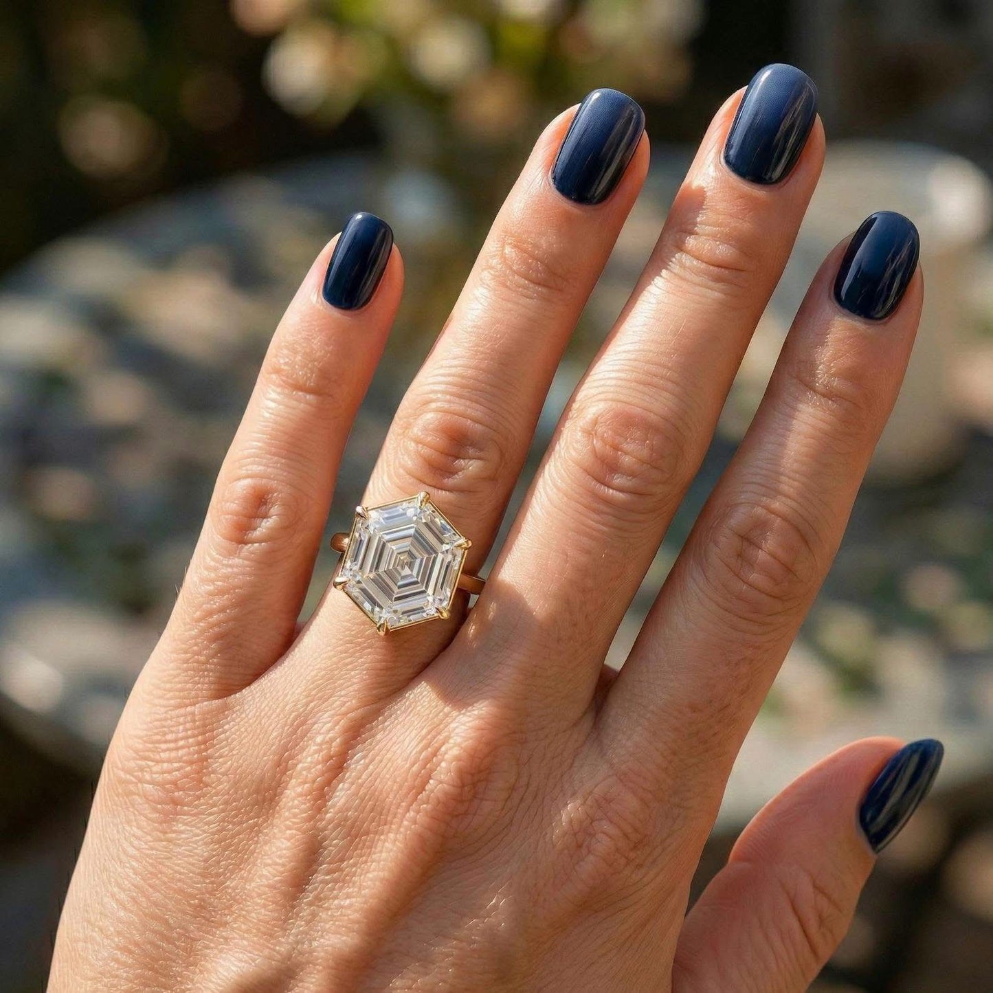 The Infinity Hex™ Limited Edition 1 of 500 | LG 5 Carat Hexagon Step Cut Lab Grown Diamond Engagement Ring 14K Yellow Gold IGI Certified