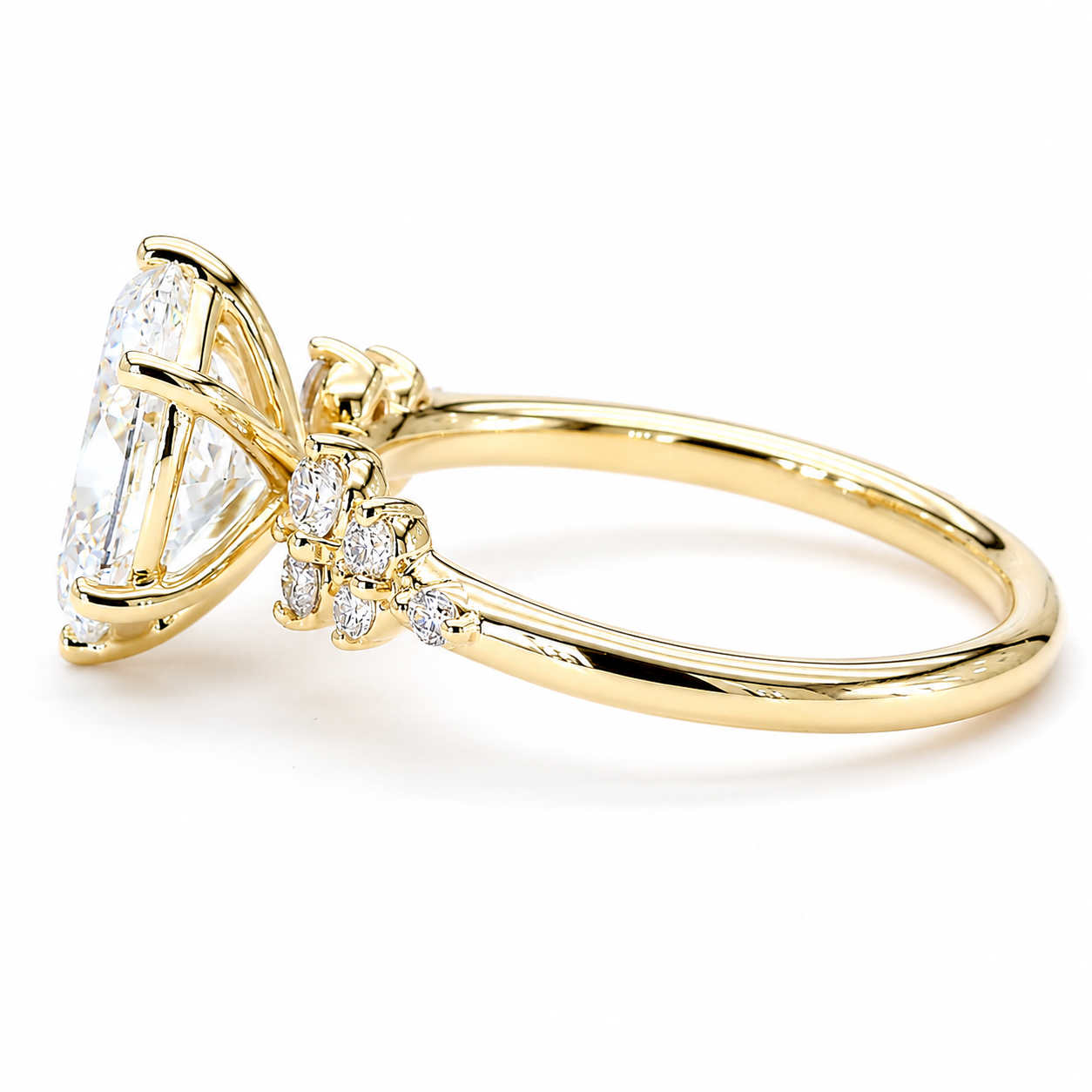 3 Carat Oval Lab Grown Diamond Ring in 14K Yellow Gold | 3.60 CTW | IGI Certified | Future Jewelry Certified