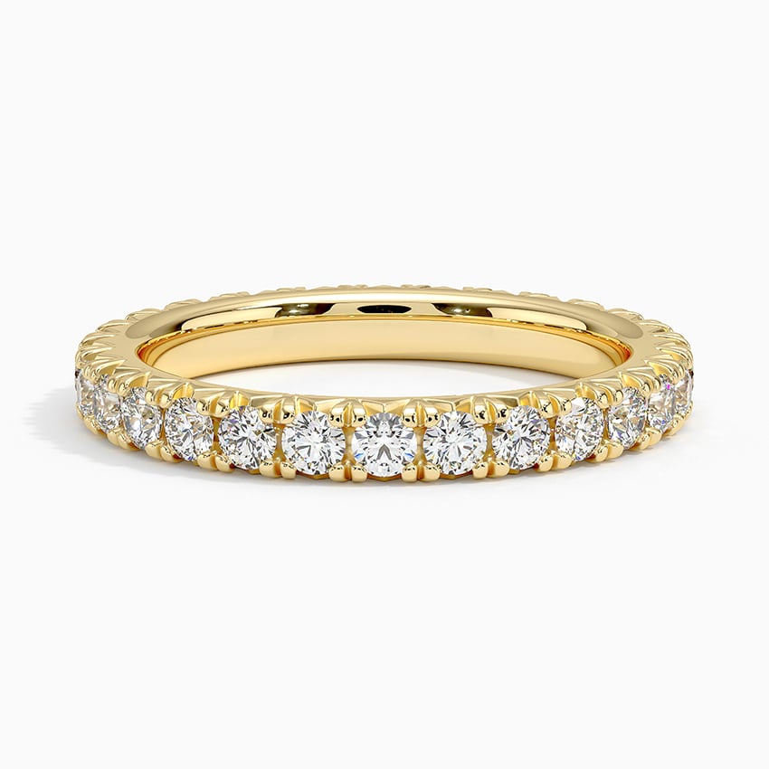 18K Yellow Gold French Pavé Eternity Lab Diamond Ring (1 ct. tw.)