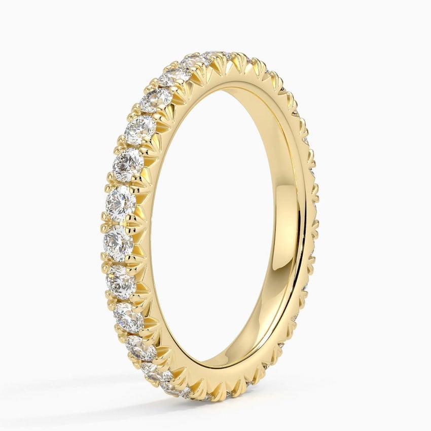 18K Yellow Gold French Pavé Eternity Lab Diamond Ring (1 ct. tw.)