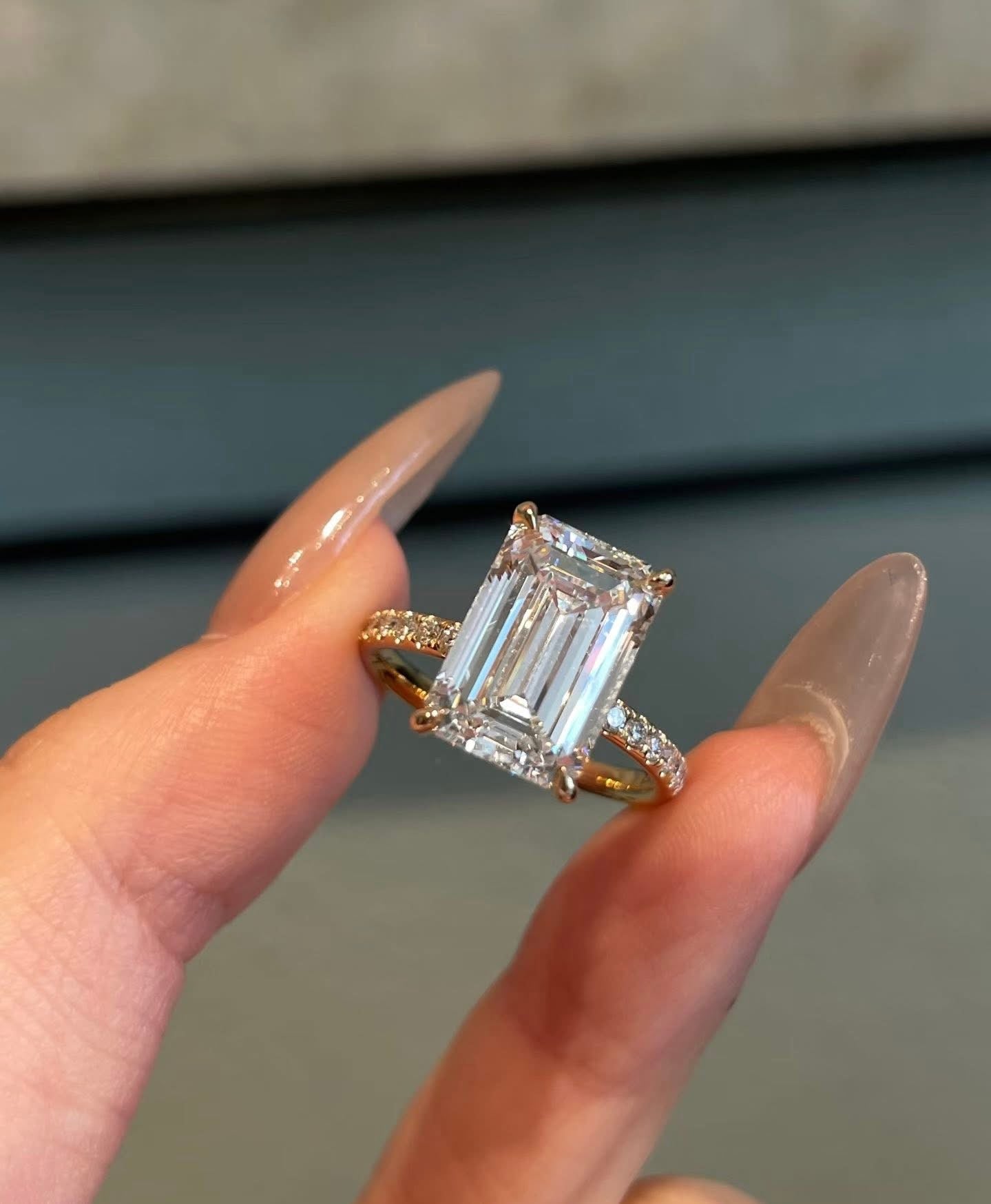 The Emerald Prestige™ Collection | 4 Carat Emerald Cut Lab Grown Diamond Ring