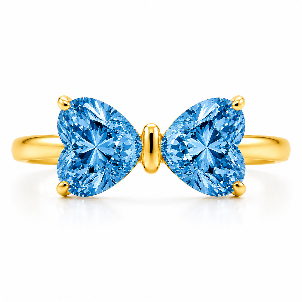3 Carat Diamond Ring | Twin Hearts Lab Grown Diamond Ring in 14K Yellow Gold - Future Jewelry