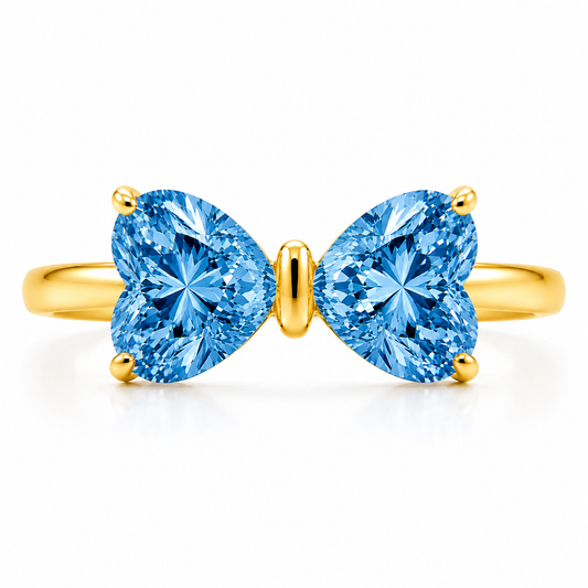 3 Carat Diamond Ring | Twin Hearts Lab Grown Diamond Ring in 14K Yellow Gold - Future Jewelry