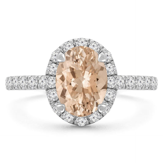 2.33 carat Oval Pink Lab Grown Diamond Ring – 18K White Gold, IGI Certified