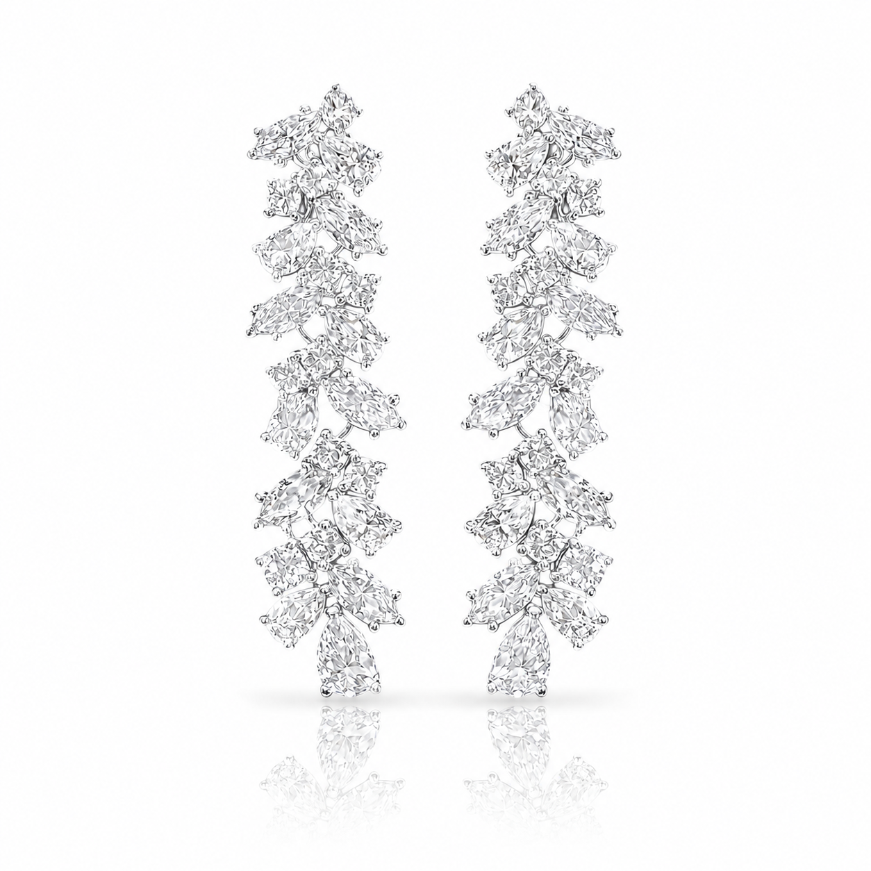 The Imperial Mirage Earrings – 10 Carat LG Diamond Earrings in 14K White Gold – Only 300 Ever Made