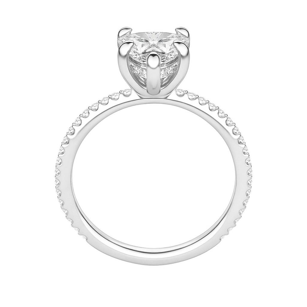 1.00 Carat Lab Grown Diamond Ring F VS2 in 14K Rose Gold