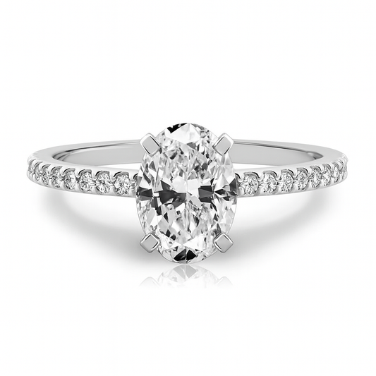 1.25 Carat Oval Lab Grown Diamond Ring IGI 18K Yellow Gold Future Jewelry