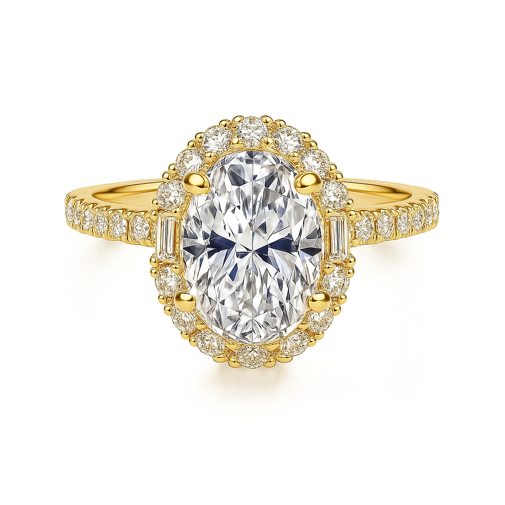 2.75 Carat Oval Lab Grown Diamond Ring IGI 14K White Gold