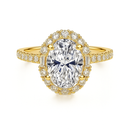 2.75 Carat Oval Lab Grown Diamond Ring IGI 14K White Gold