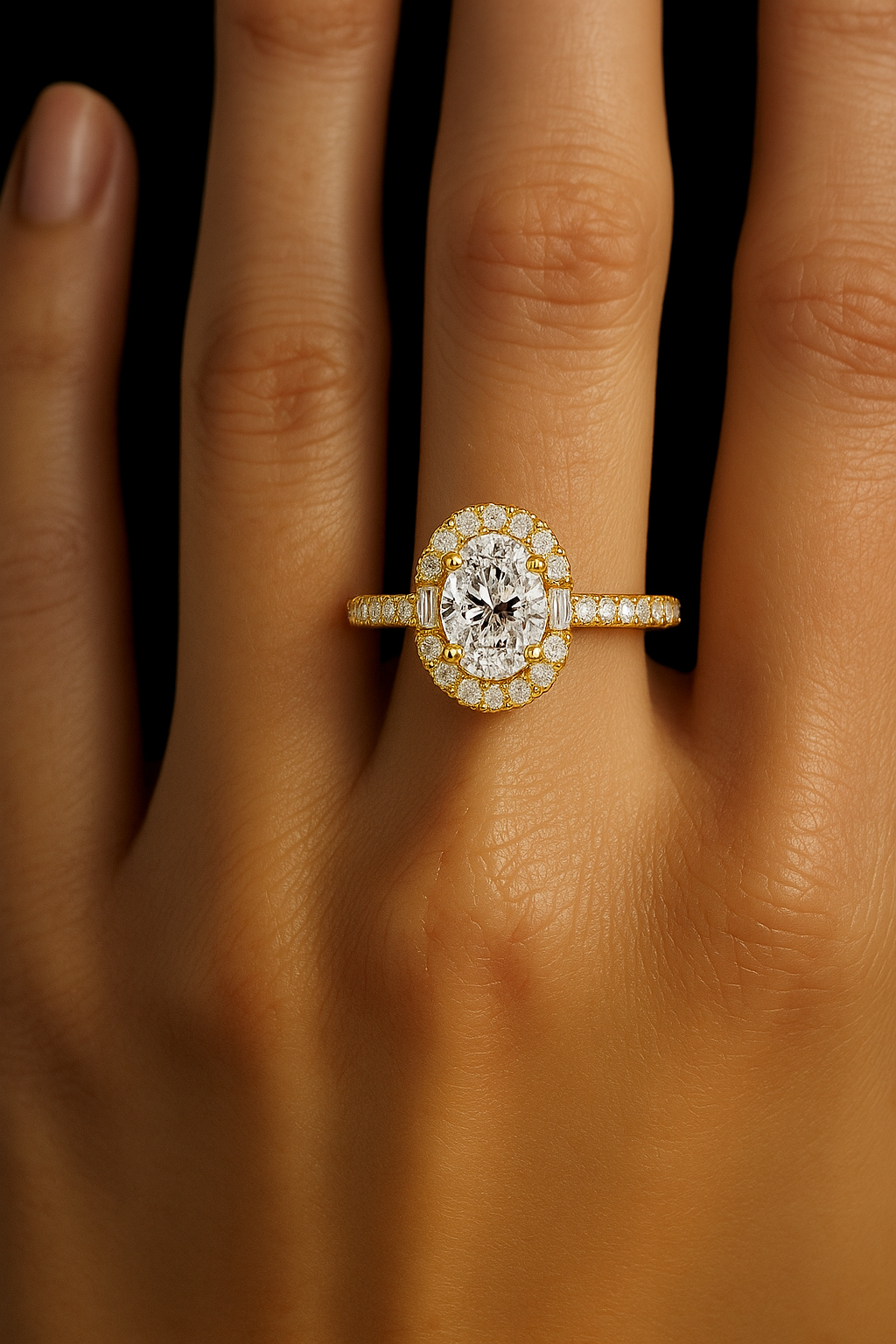 2.75 Carat Oval Lab Grown Diamond Ring IGI 14K White Gold