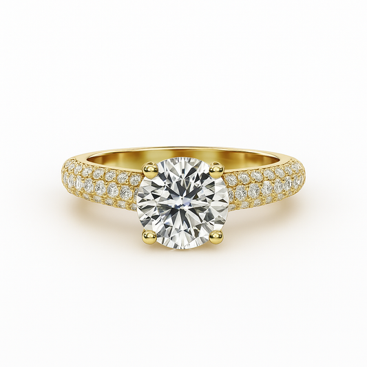 2.1 Carat Round Lab Diamond Ring 18K White Gold