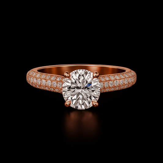 2.1 Carat Round Lab Diamond Ring 18K White Gold