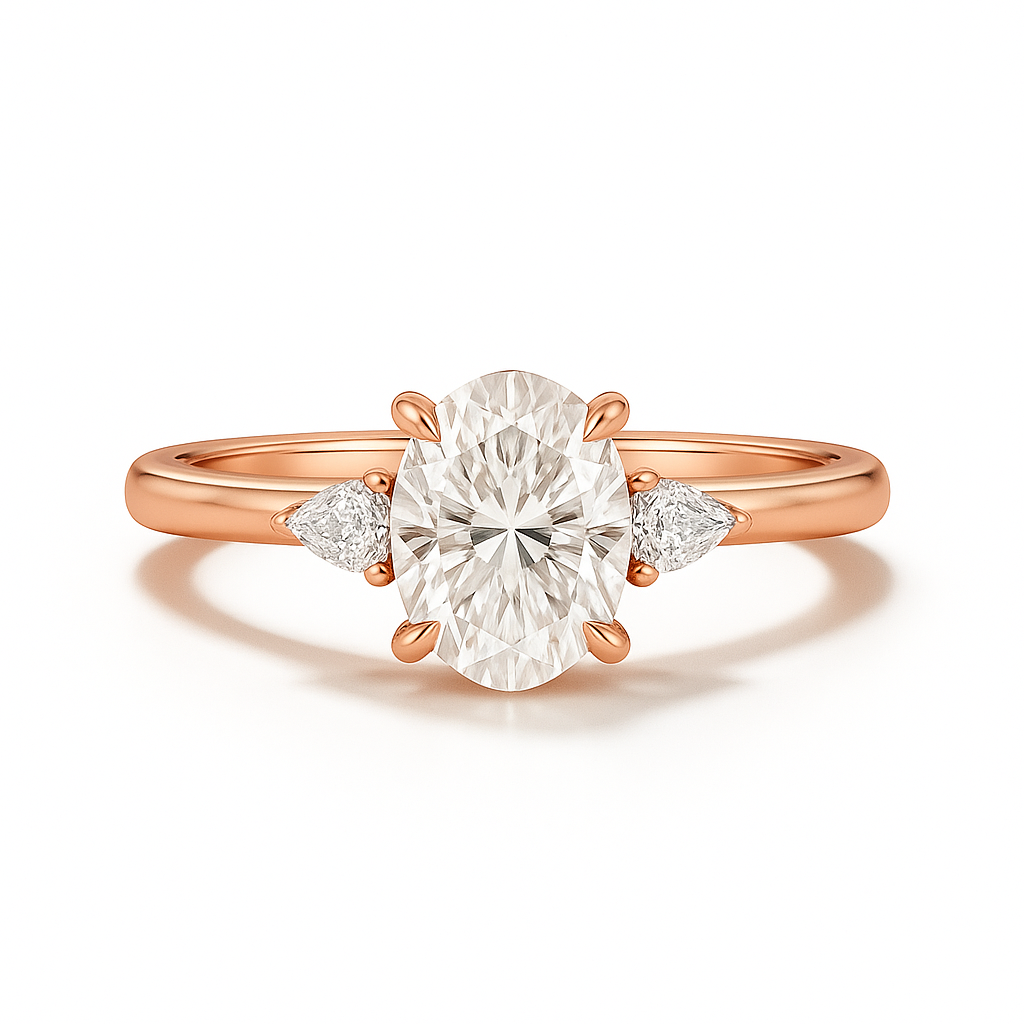 1.30 Carat Oval Cut IGI Lab Grown Diamond Engagement Ring 14k White Gold