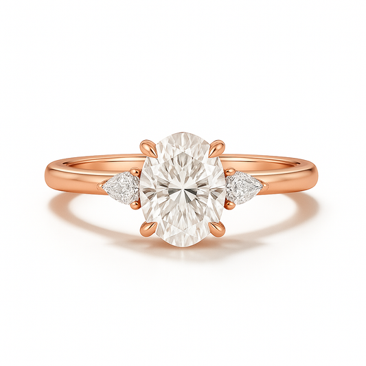 1.30 Carat Oval Cut IGI Lab Grown Diamond Engagement Ring 14k White Gold