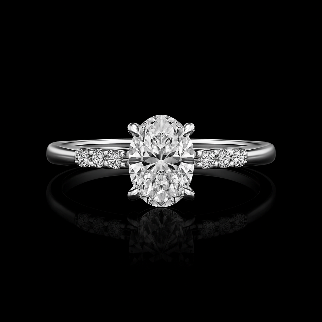 Engagement Oval Cut Diamond Ring IGI GIA Lab 18k Yellow Gold 1.10 Carat