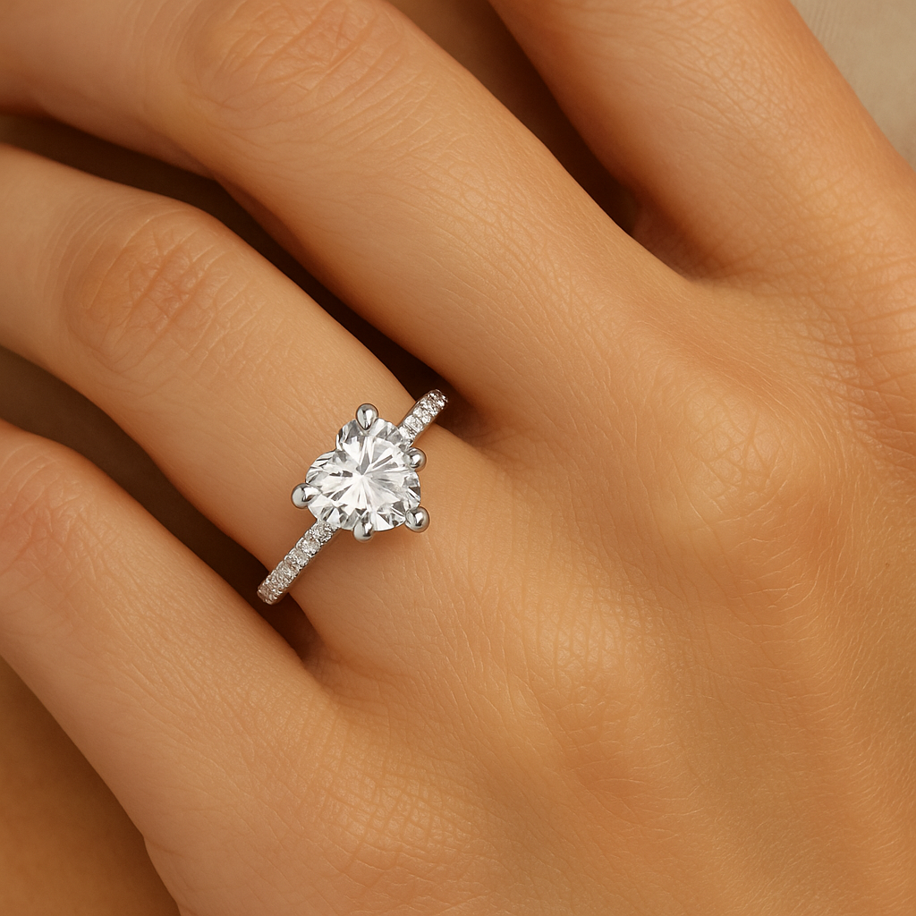 1.00 Carat Lab Grown Diamond Ring F VS2 in 14K Rose Gold