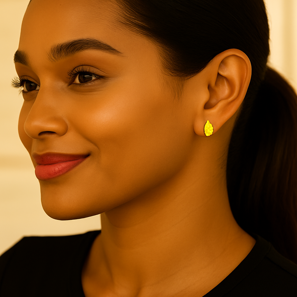 2 Carat Pear-Shaped Lab Fancy Intense Yellow Diamond Solitaire Stud Earrings