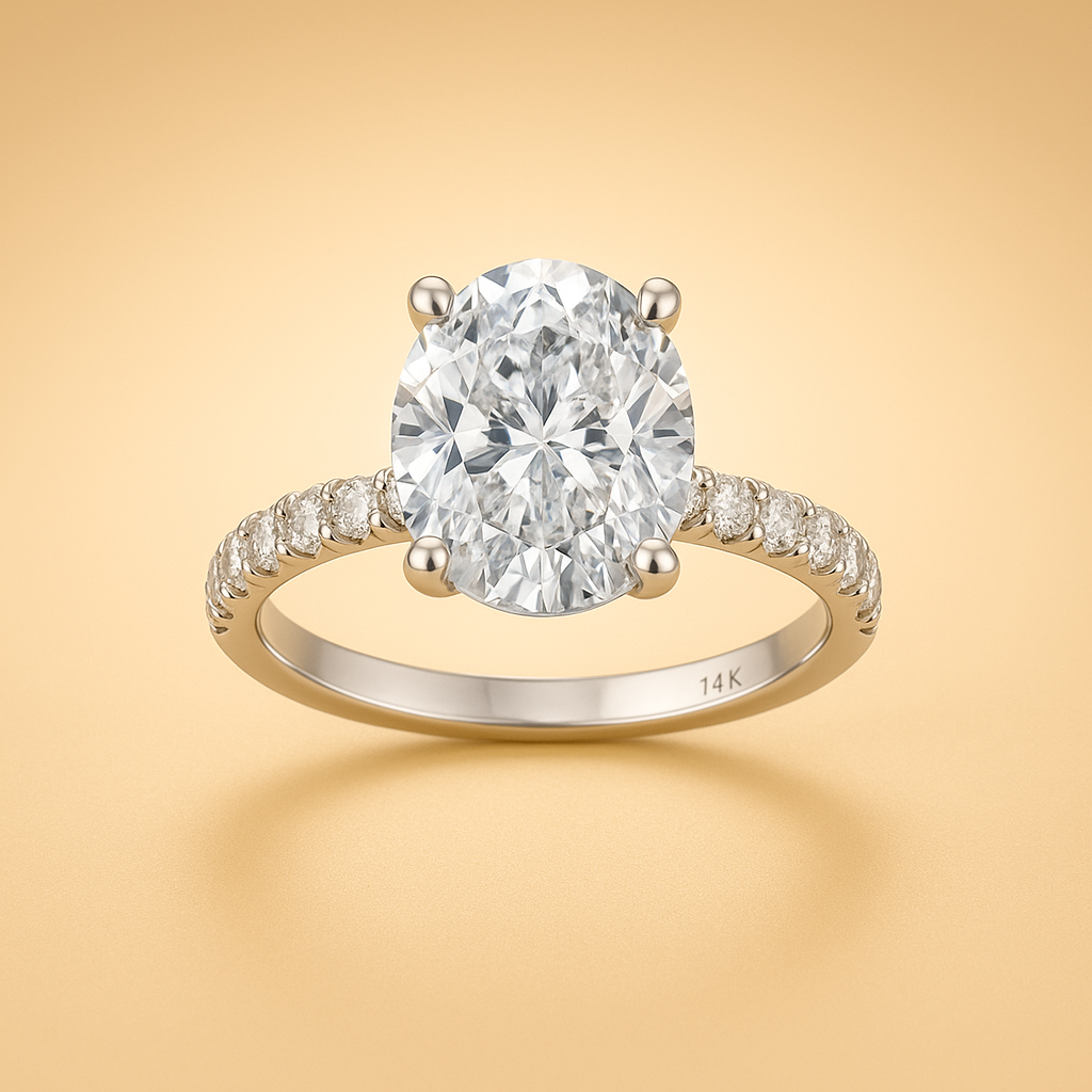 3 Carat Lab Diamond Engagement Ring in 14K White Gold
