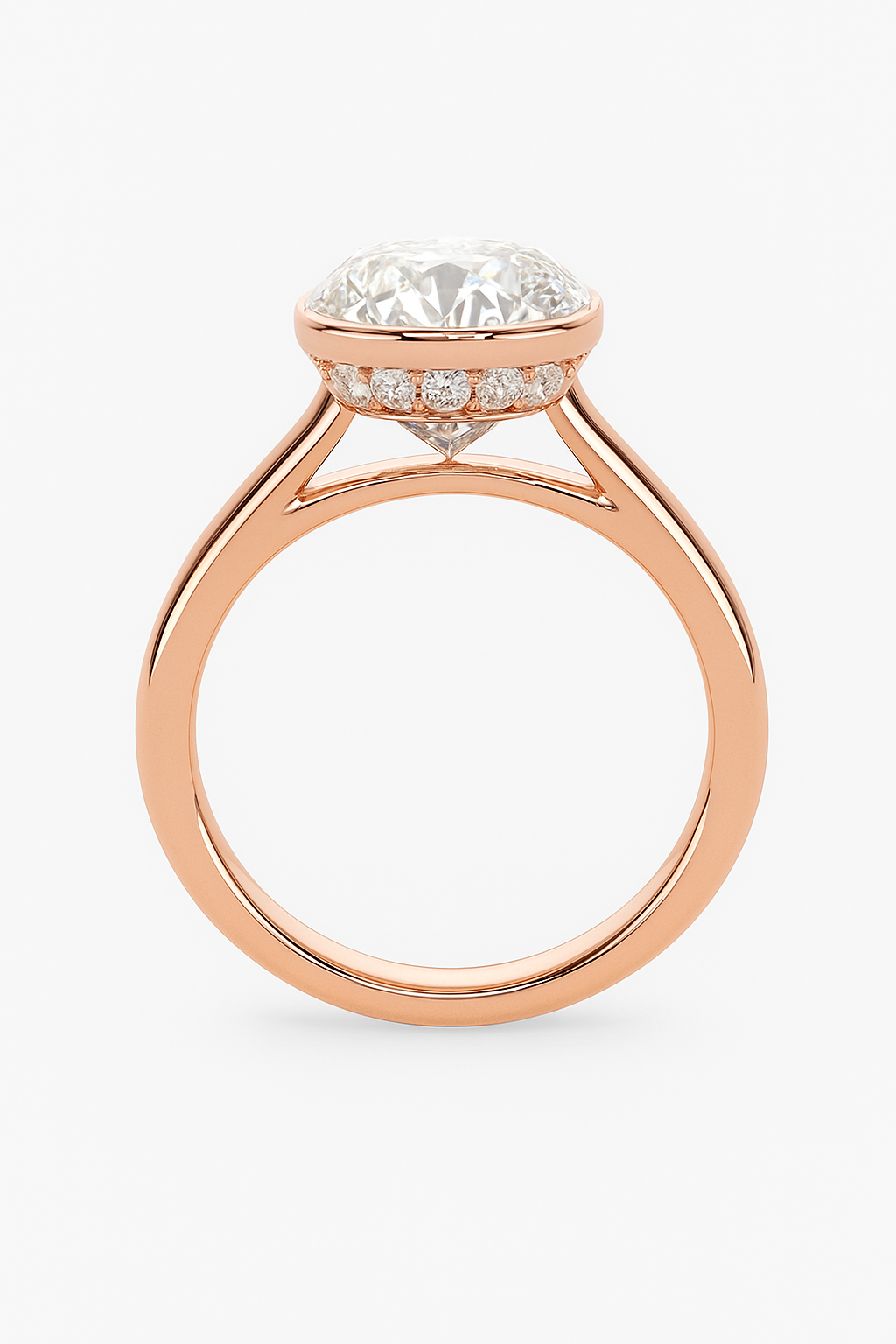 3.65 Carat LabDiamond Engagement Ring in 14K White Gold