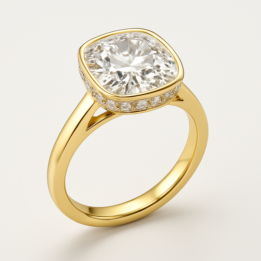 3.65 Carat LabDiamond Engagement Ring in 14K White Gold