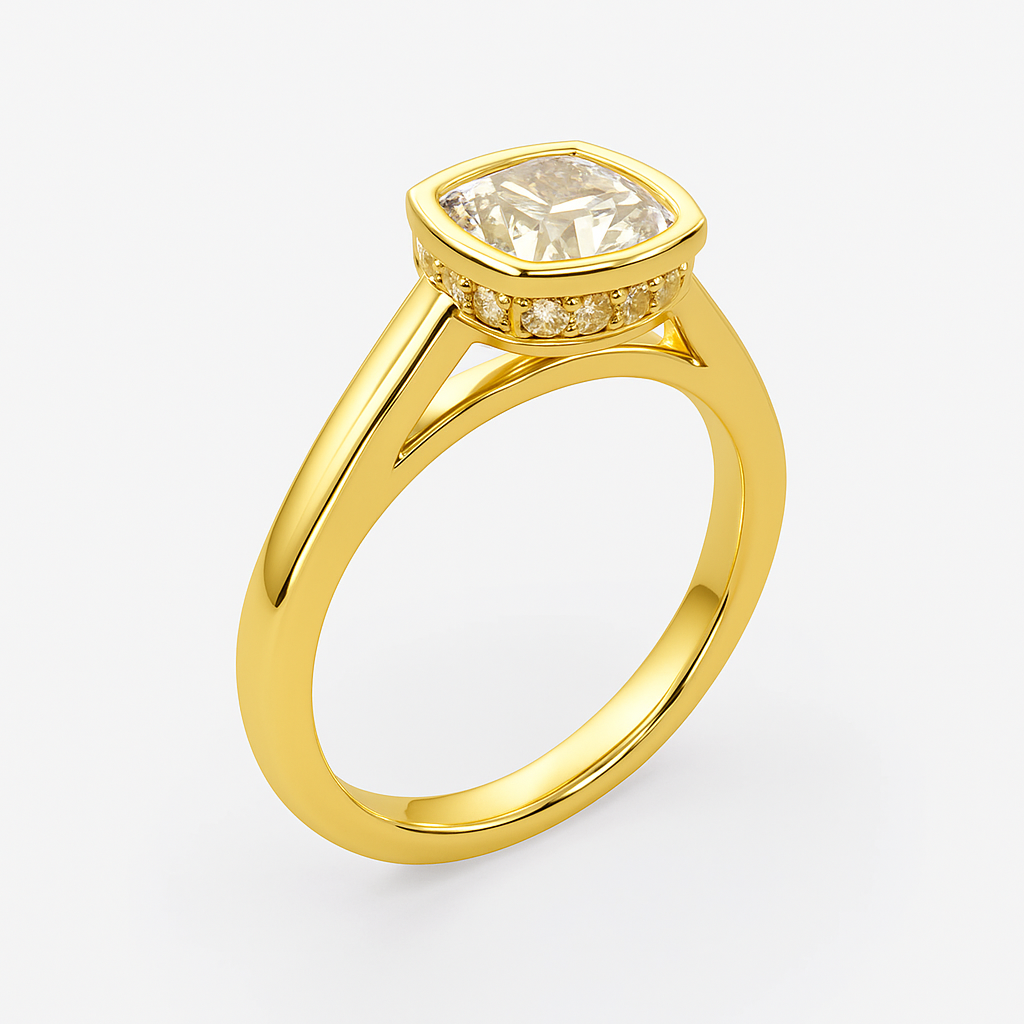 3.65 Carat LabDiamond Engagement Ring in 14K White Gold