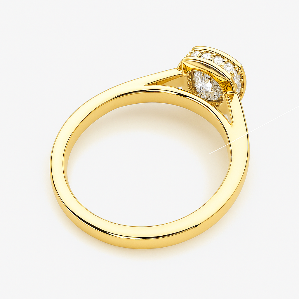 3.65 Carat LabDiamond Engagement Ring in 14K White Gold