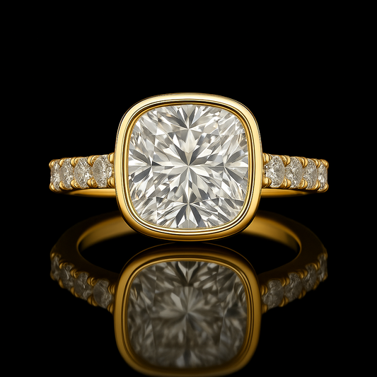 3.65 Carat LabDiamond Engagement Ring in 14K White Gold