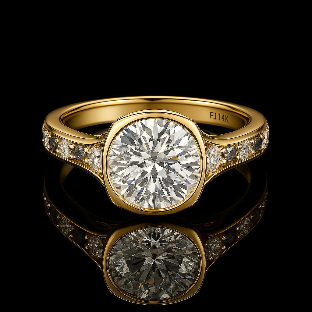 3.65 Carat LabDiamond Engagement Ring in 14K White Gold