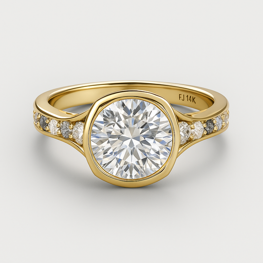 3.65 Carat LabDiamond Engagement Ring in 14K White Gold