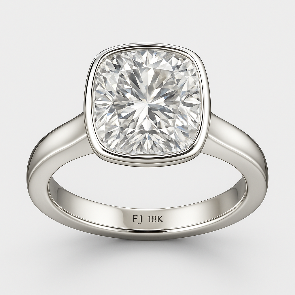 3.65 Carat LabDiamond Engagement Ring in 14K White Gold