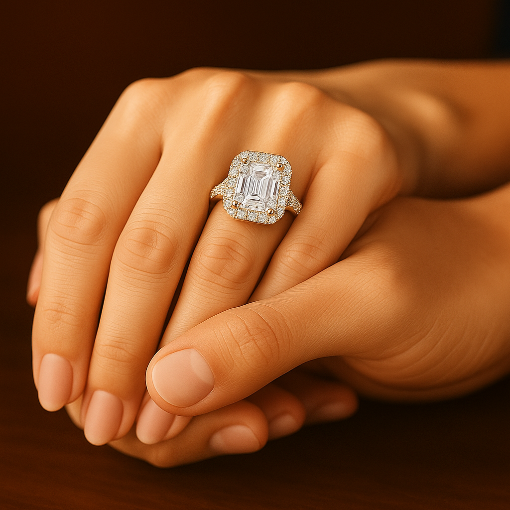 3.6 Carat Lab Diamond Engagement Ring in 14K White Gold