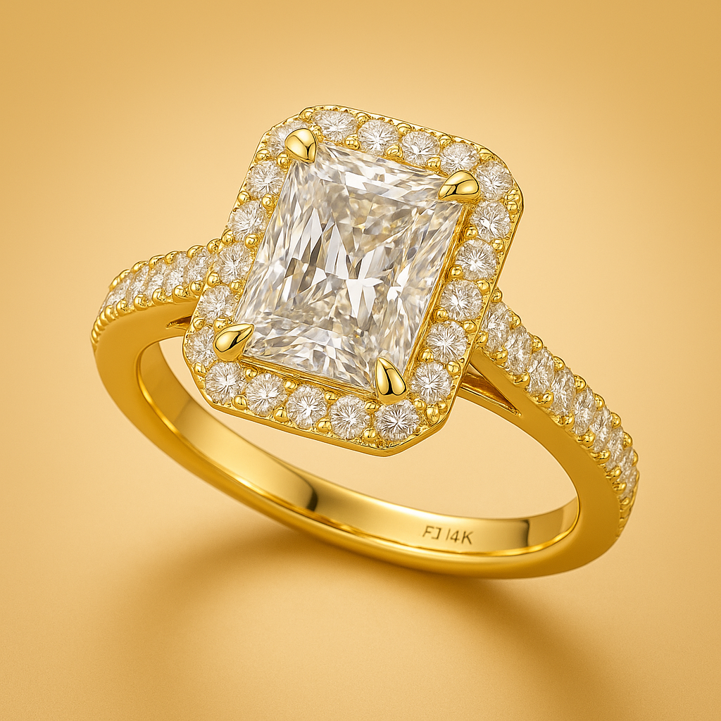 3.6 Carat Lab Diamond Engagement Ring in 14K White Gold