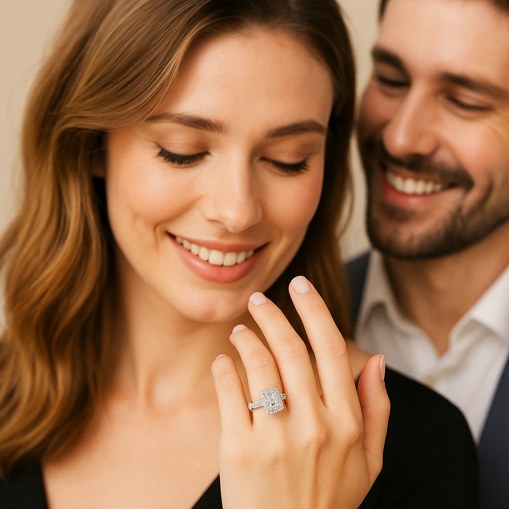 3.6 Carat Lab Diamond Engagement Ring in 14K White Gold