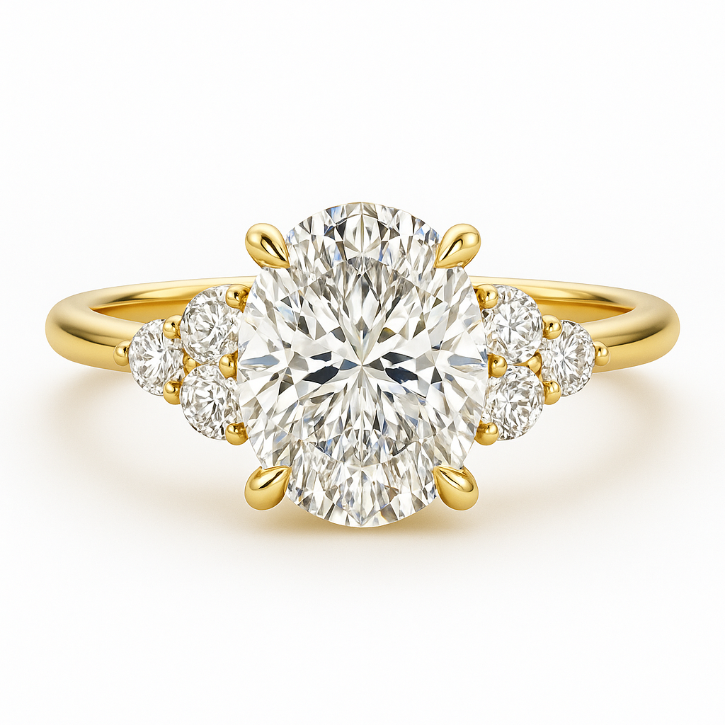 4.6 Carat Lab Diamond Engagement Ring in 14K White Gold