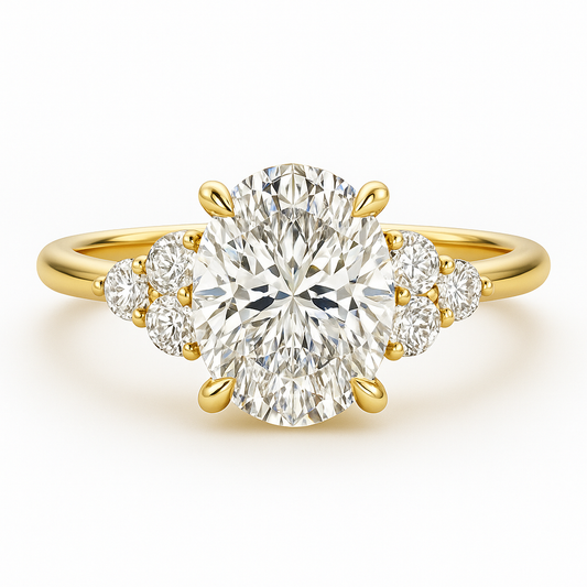 4.6 Carat Lab Diamond Engagement Ring in 14K White Gold