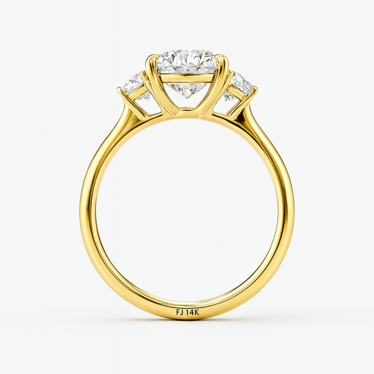 4.00 Carat Oval Lab Grown Diamond Ring in 14K Yellow Gold