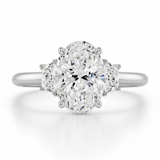 4 Carat Lab Diamond Engagement Ring in 14K Yellow Gold