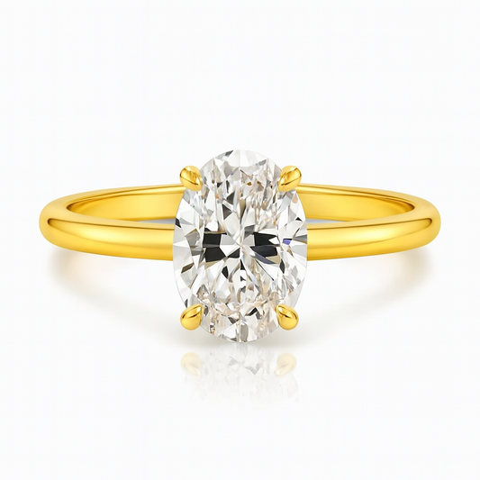 1.00 Carat Oval Lab Grown Diamond Ring IGI 14K White Gold